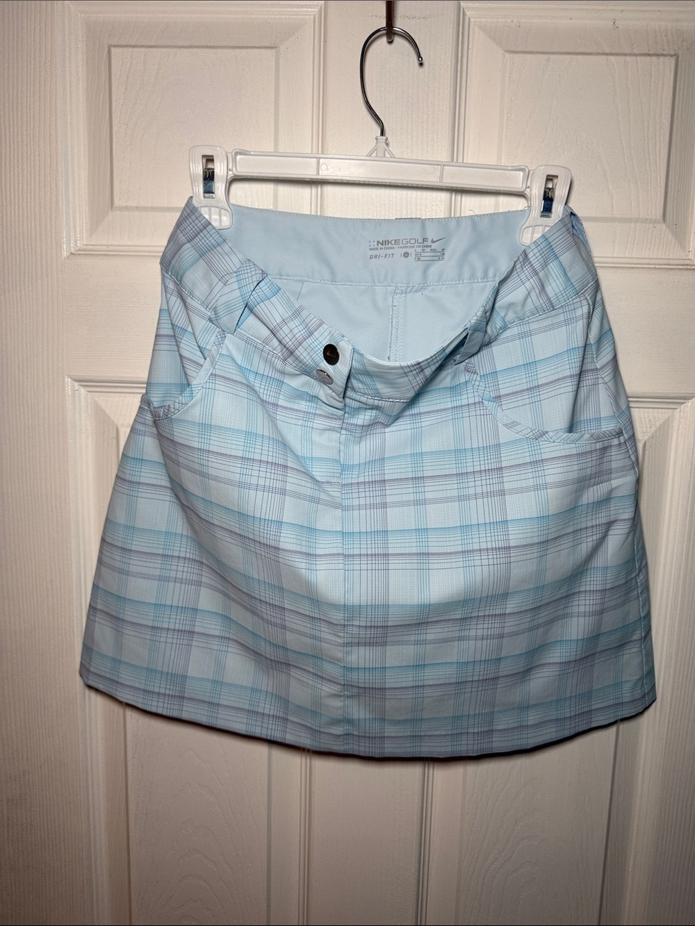 Nike Golf Club Women's Dri-FIT Plaid Blue Purple Skort Size 2 - Picture 3 of 10